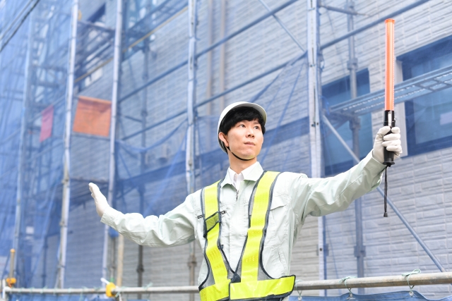 建築現場での警備